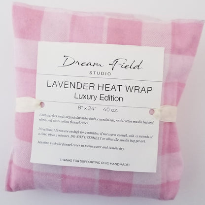 lavender heat wrap luxury edition with Dream Field label folded up
