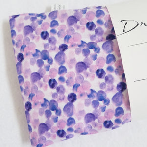 Close up of purple dot washable fabric cover by Dreamfield Studio