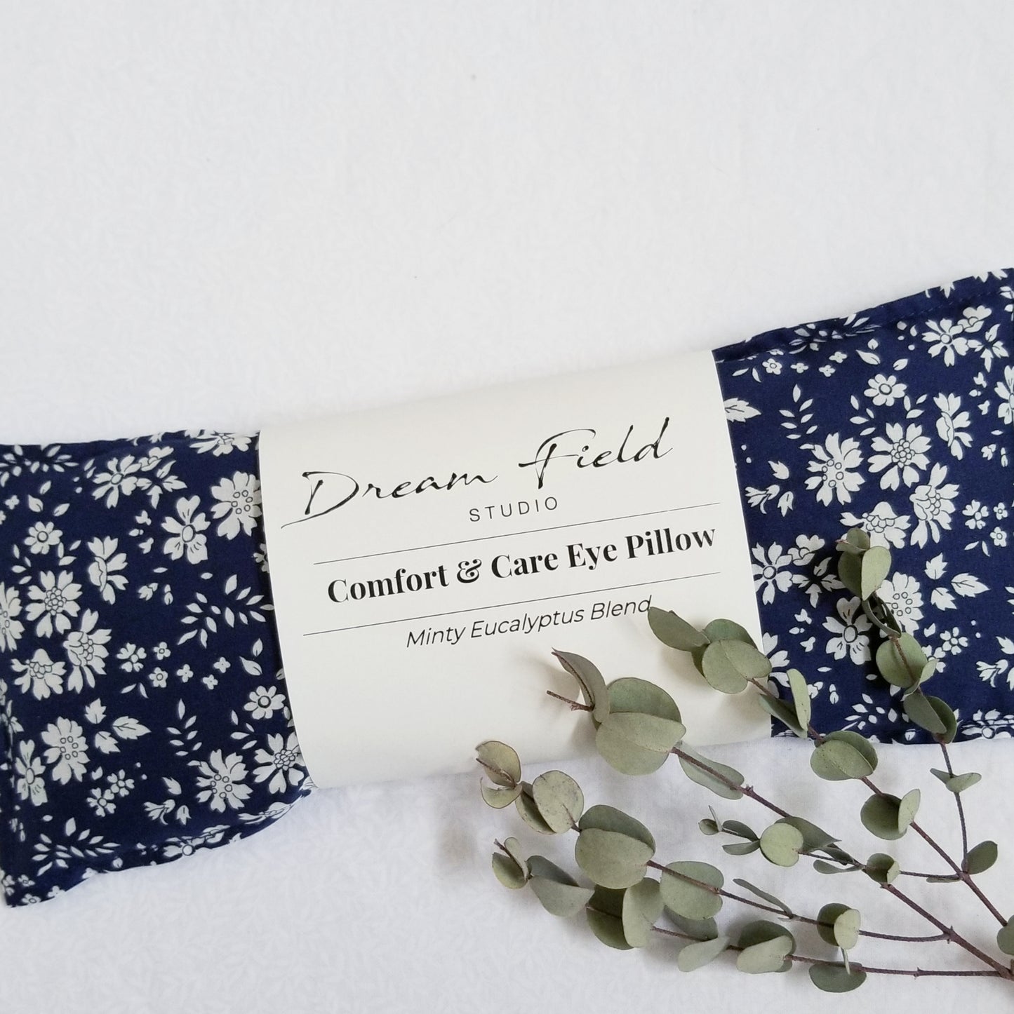 Eucalyptus Flax Seed Eye Pillow - Heatable/Chillable, 10" x 4" Size, Liberty Deep Capel Blue