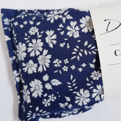 Eucalyptus Flax Seed Eye Pillow - Heatable/Chillable, 10" x 4" Size, Liberty Deep Capel Blue