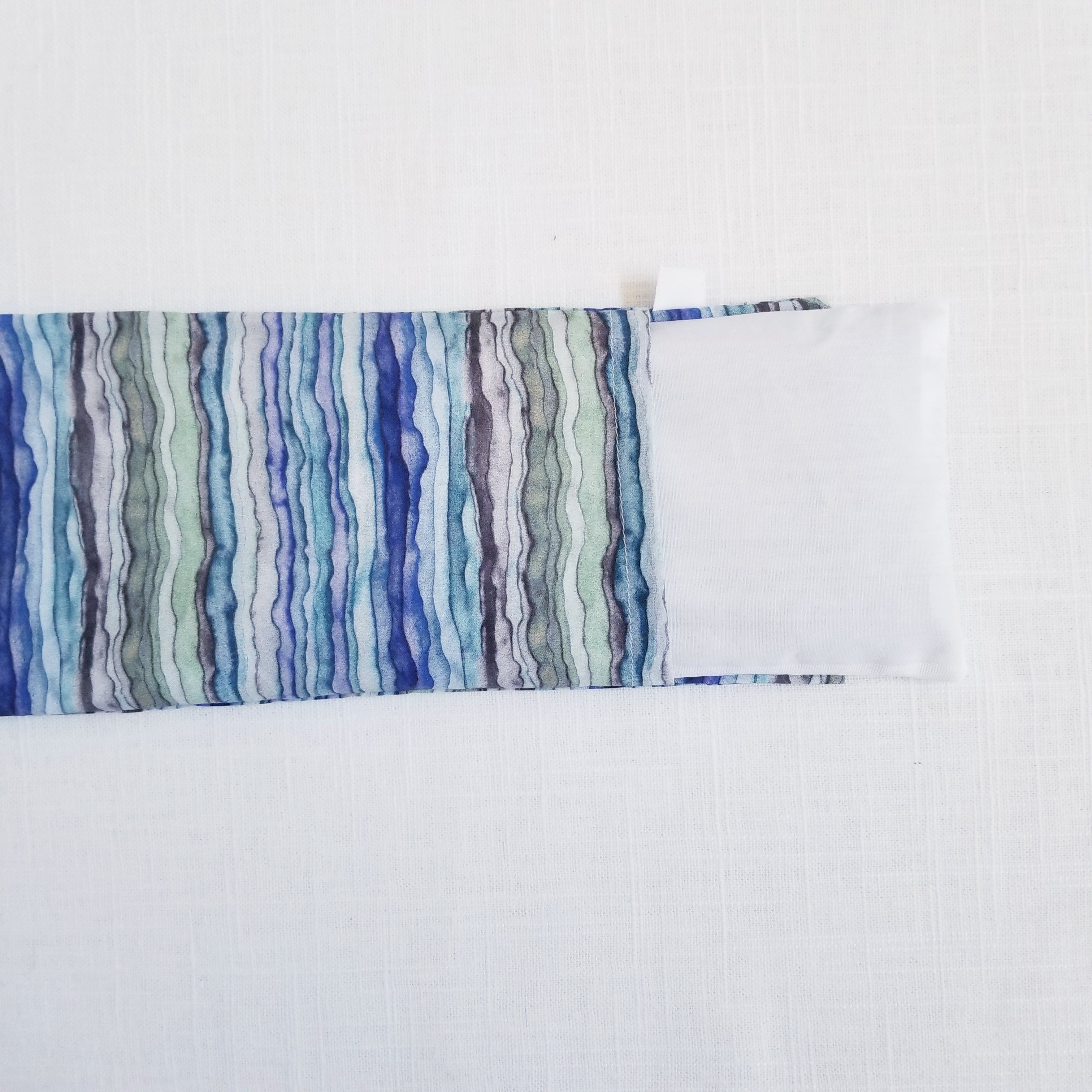 Weighted Eucalyptus Eye Pillow with Cotton Cover - Blue Watercolor Layers