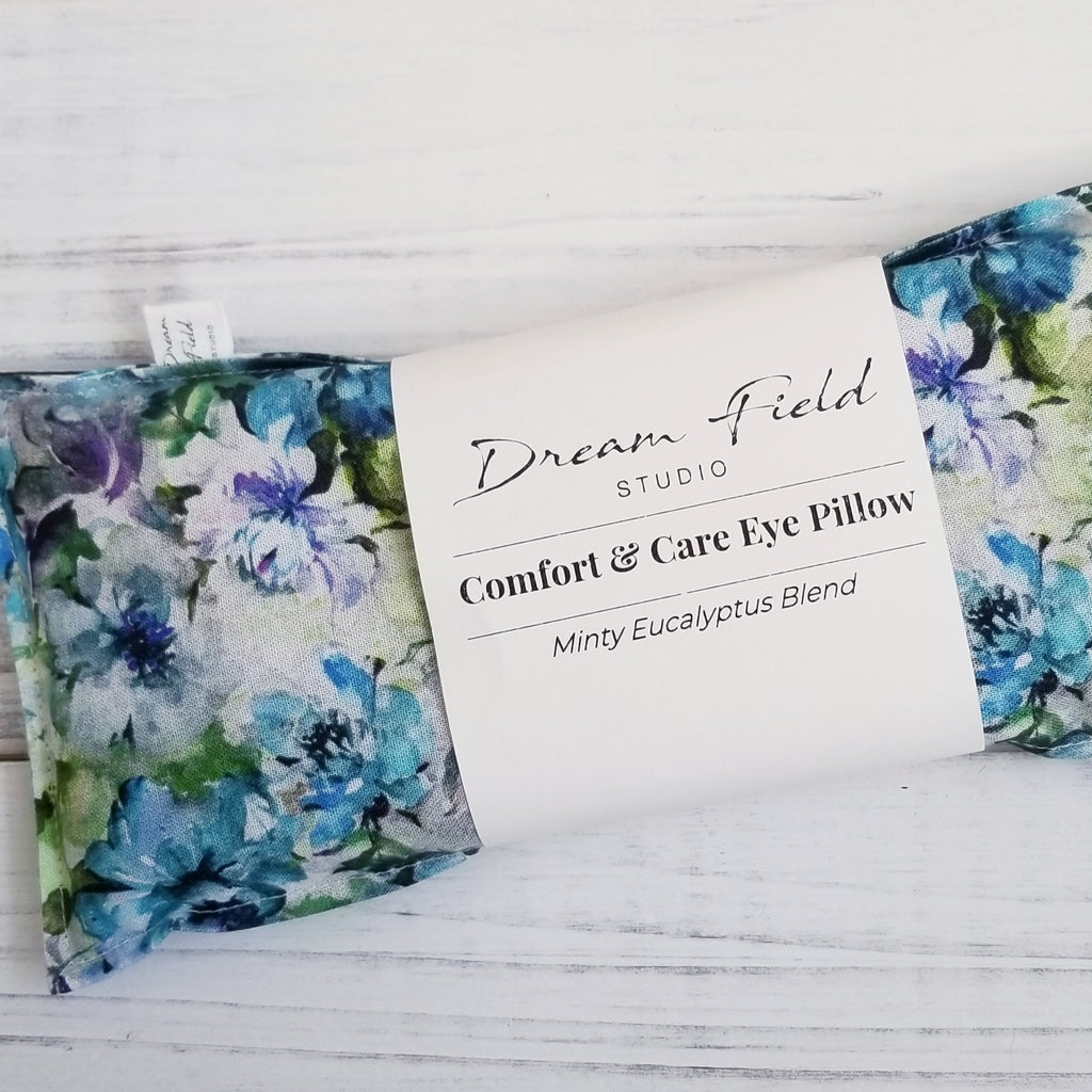 handmade eye pillow with flax seeds mint and eucalyptus