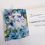 vintage blue floral eye pillow with mint and eucalyptus