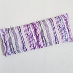 Closeup of lavender eye pillow lavender layers print fabric washable cover