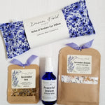 Lavender Self Care Kit including Eye Pillow, Lavender Tea, Pillow Mist, Bath & Foot Soak