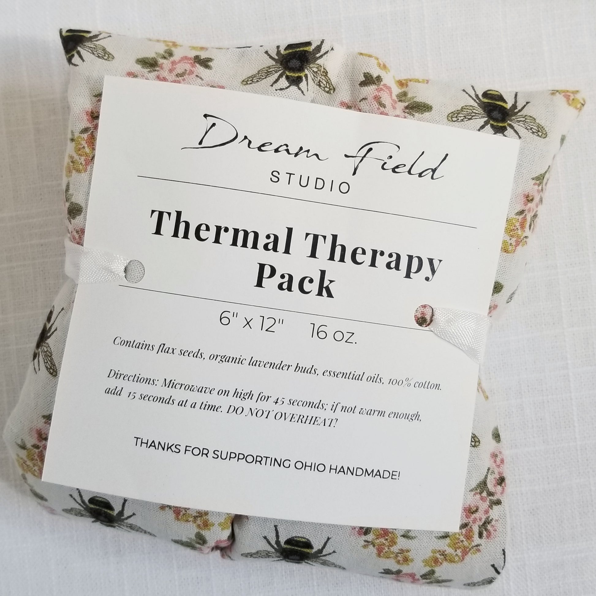 Thermal therapy pack flax seeds, lavender buds, essential oils 100% cotton 