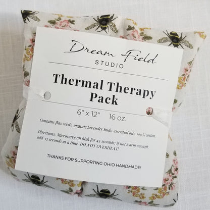 Thermal therapy pack flax seeds, lavender buds, essential oils 100% cotton 