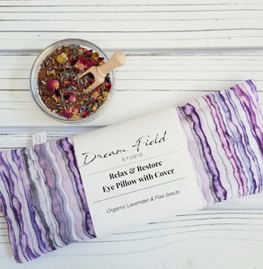 Organic lavender eye pillow washable lavender layers print bowl of lavender and flax seeds