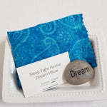 Herbal Sleep and Dream Sachet - Petite Pillow for Natural Sleep and Deeper Dreaming, 6" x 4", Blend of 7 Savory Herbs, Turquoise Batik
