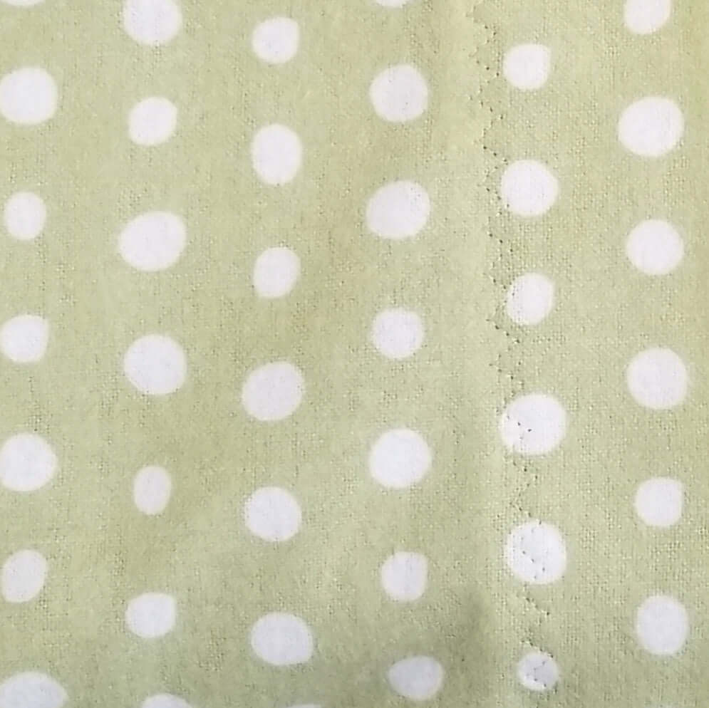 closeup of soft green flannel heat wrap cover