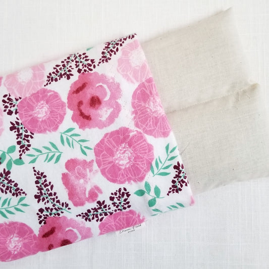 Medium Lavender Heat Wrap - Flannel Cover, 6" x 14", 22 oz., Pink Poppy Print