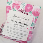 Large Lavender Heat Wrap - Flannel Cover, 8" x 24", 2.5 lbs., Pink Poppy Floral