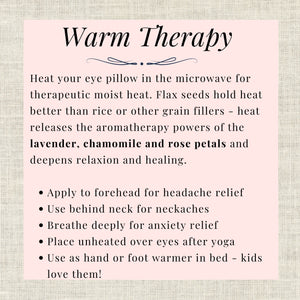 warm therapy description for lavender eye pillow