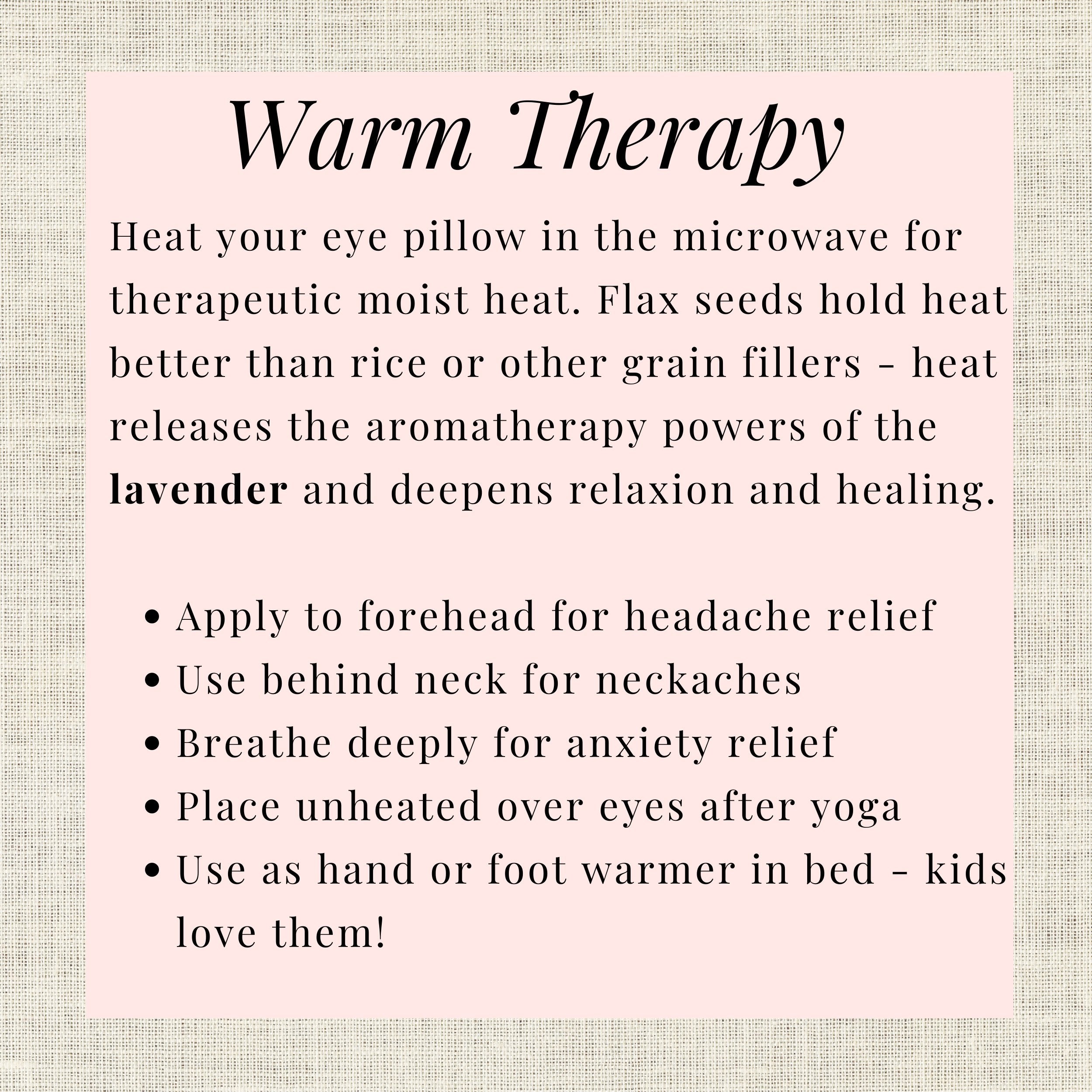 Detailed instructions for warm therapy use