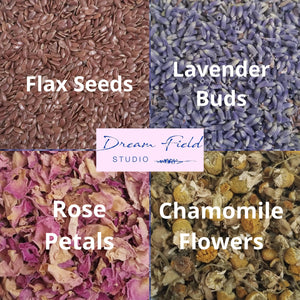lavender eye pillow ingredients flax seeds rose chamomile