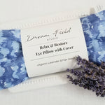 organic cotton eye pillow with bunch of dried lavender