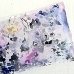 lavender eye pillow closeup of pastel sketch fabric