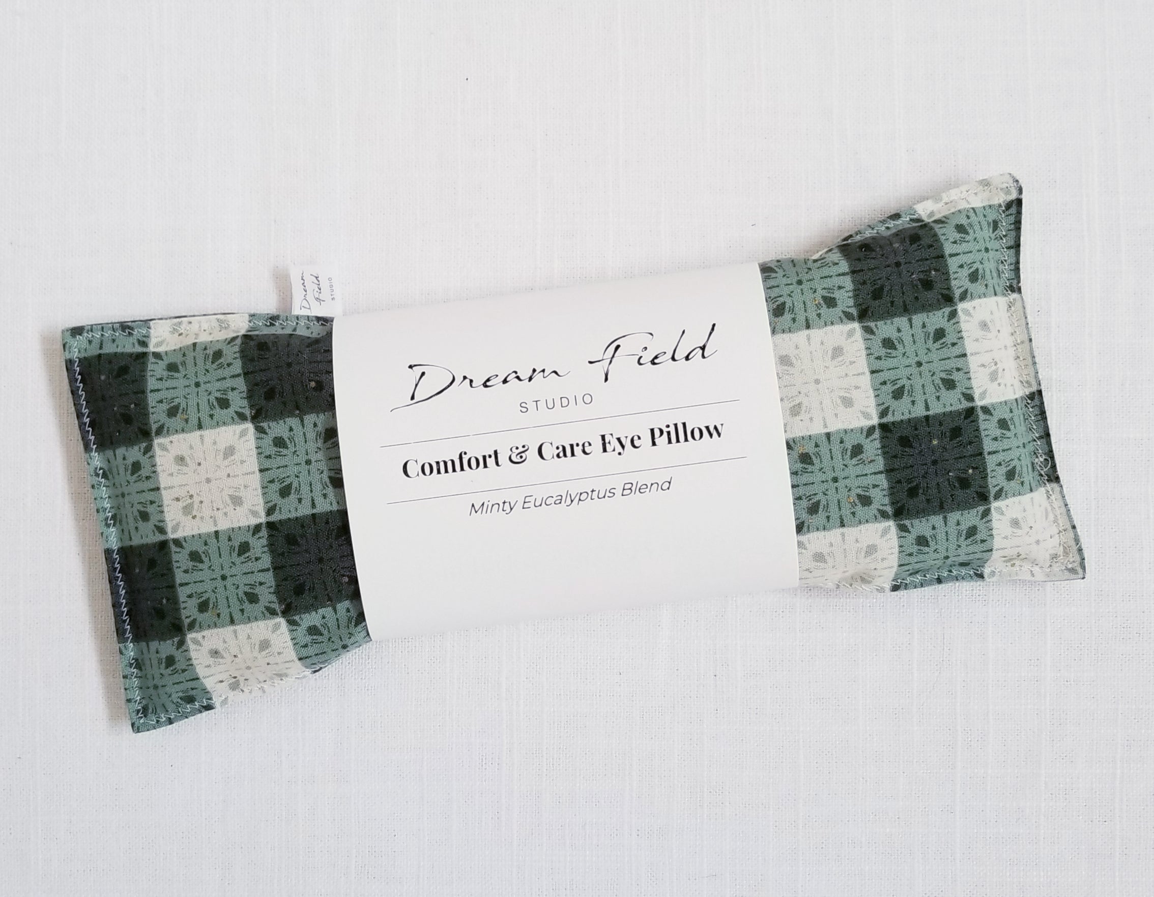 holiday plaid eye pillow mint flax seed