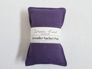 pair of linen lavender sachets for gift set