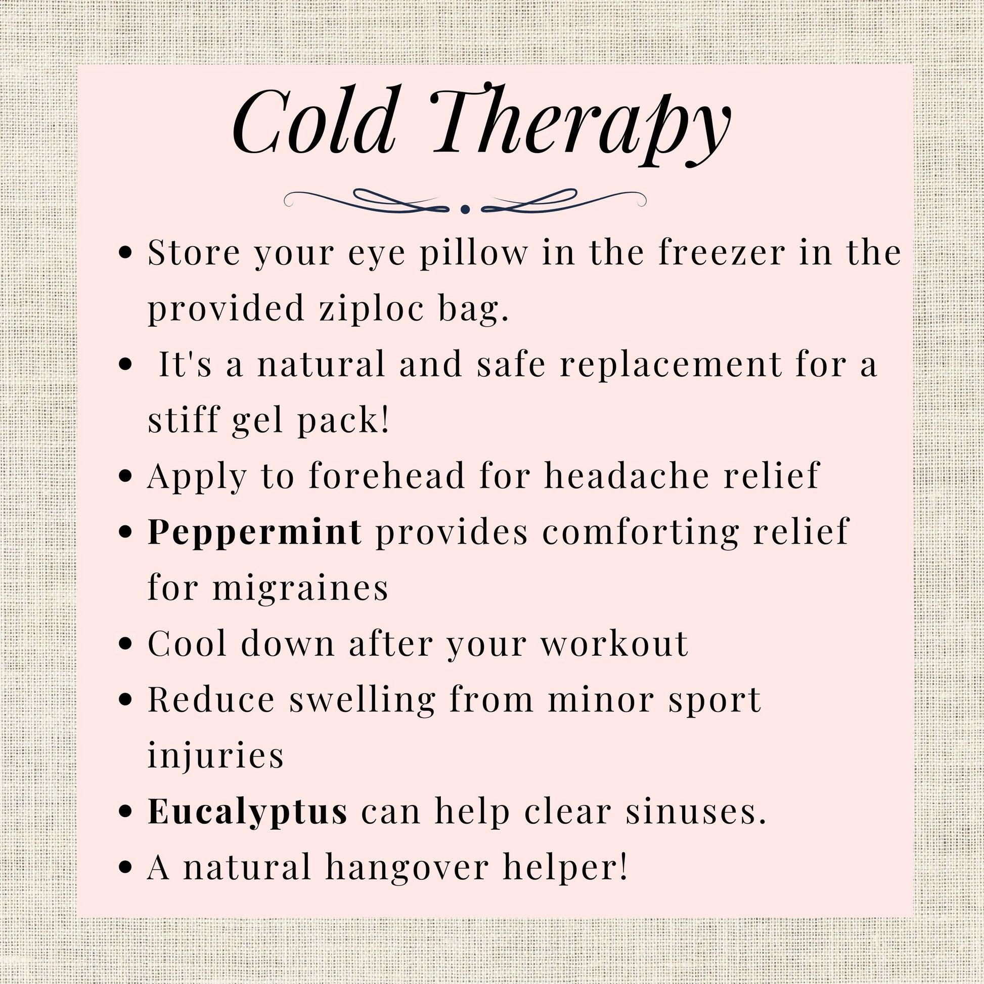 Detailed instructions cold therapy