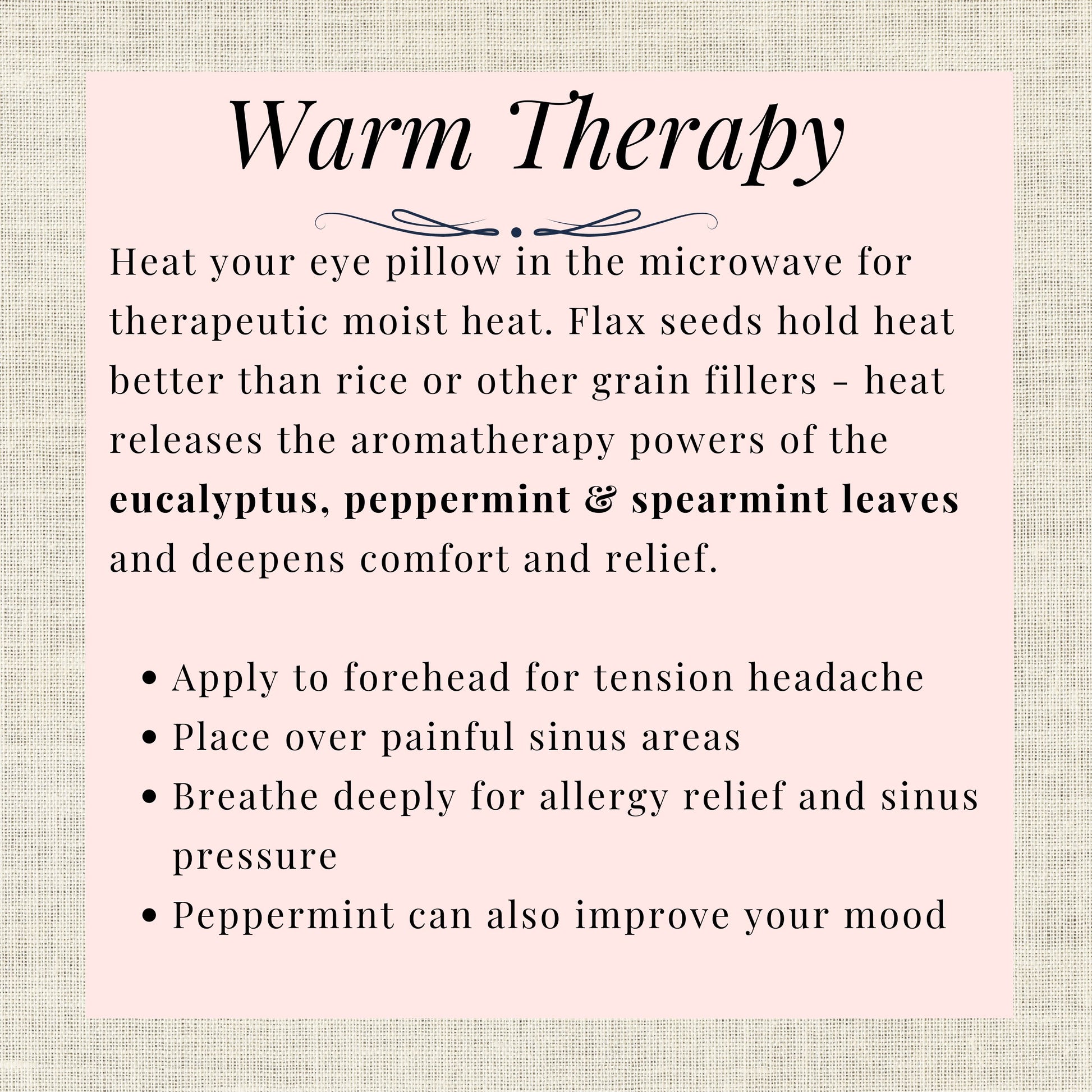 Detailed instructions for warm therapyllow warm therapy 