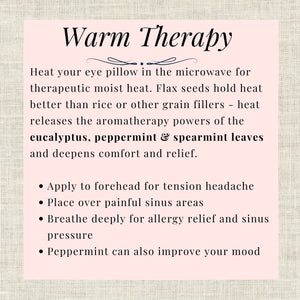warm therapy eye pillow infographic