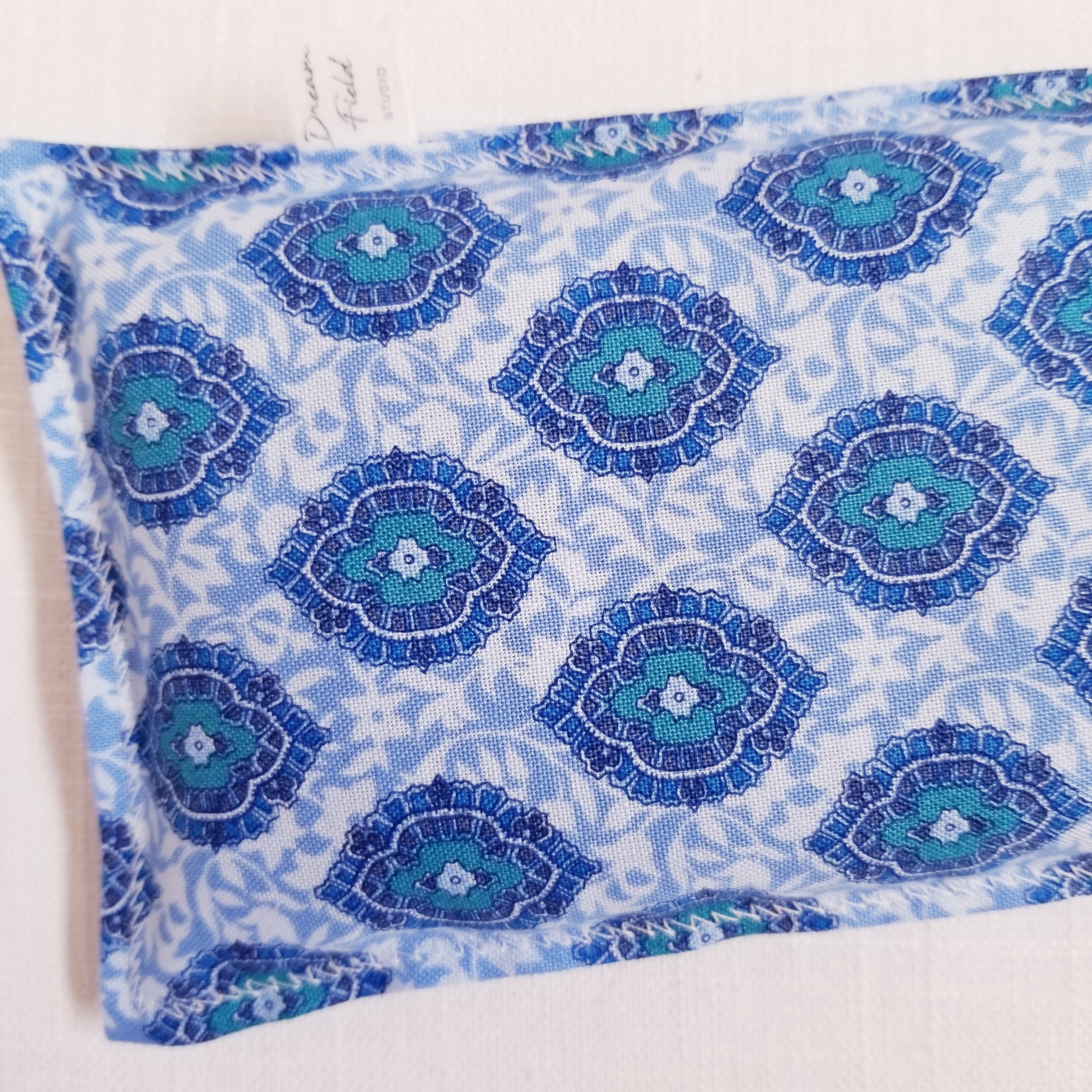 Closeup of French Blue Indienne Pattern