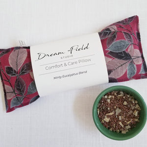 Eucalyptus Eye Pillow  Dream Field label and bowl of herbs on front
