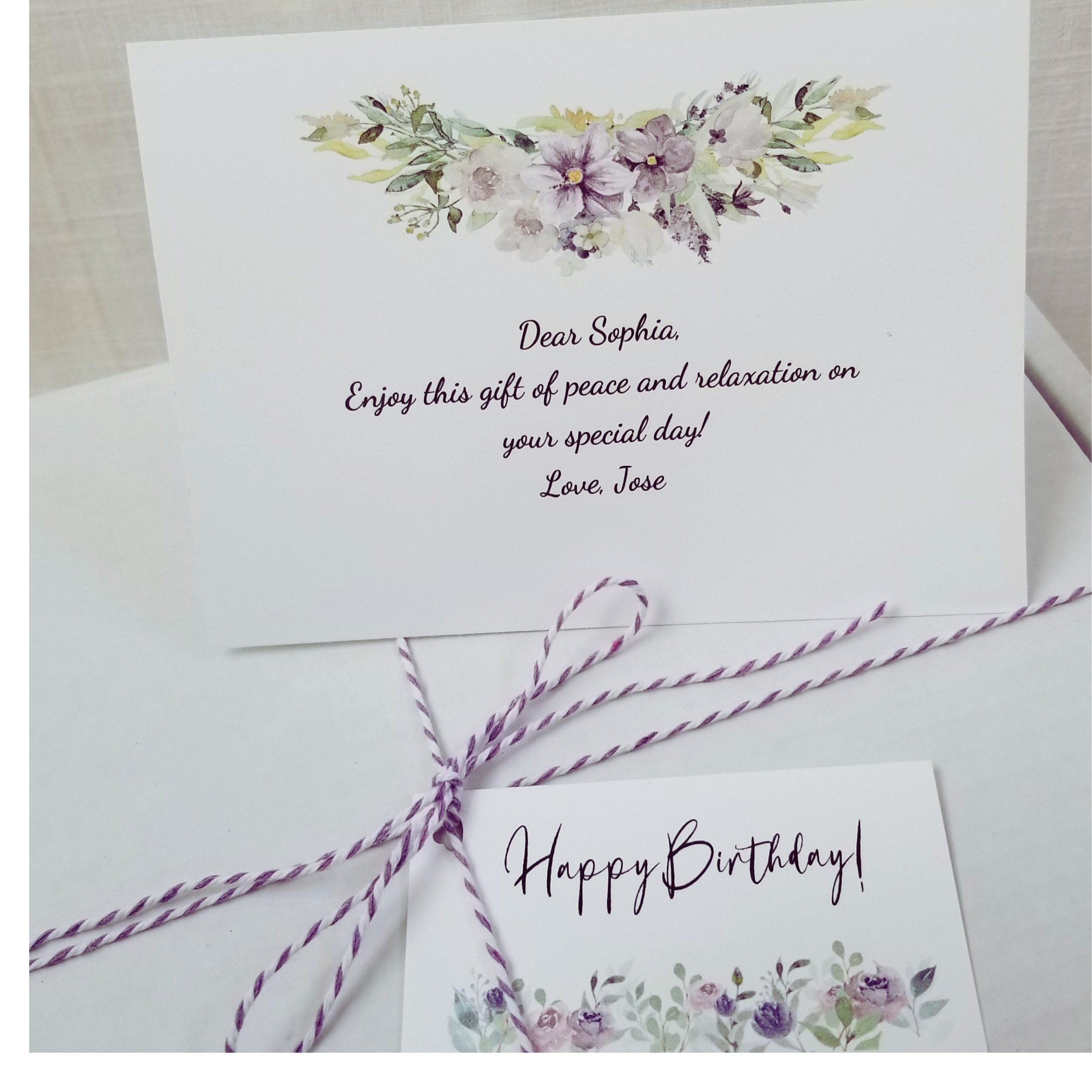 Close up sample language for personalized gift card