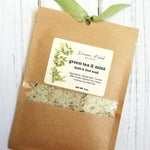 green tea and mint bath soak in brown packet