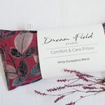 Dream Field Studio eye pillow red field of leaves fabric cover and sprig of herbs